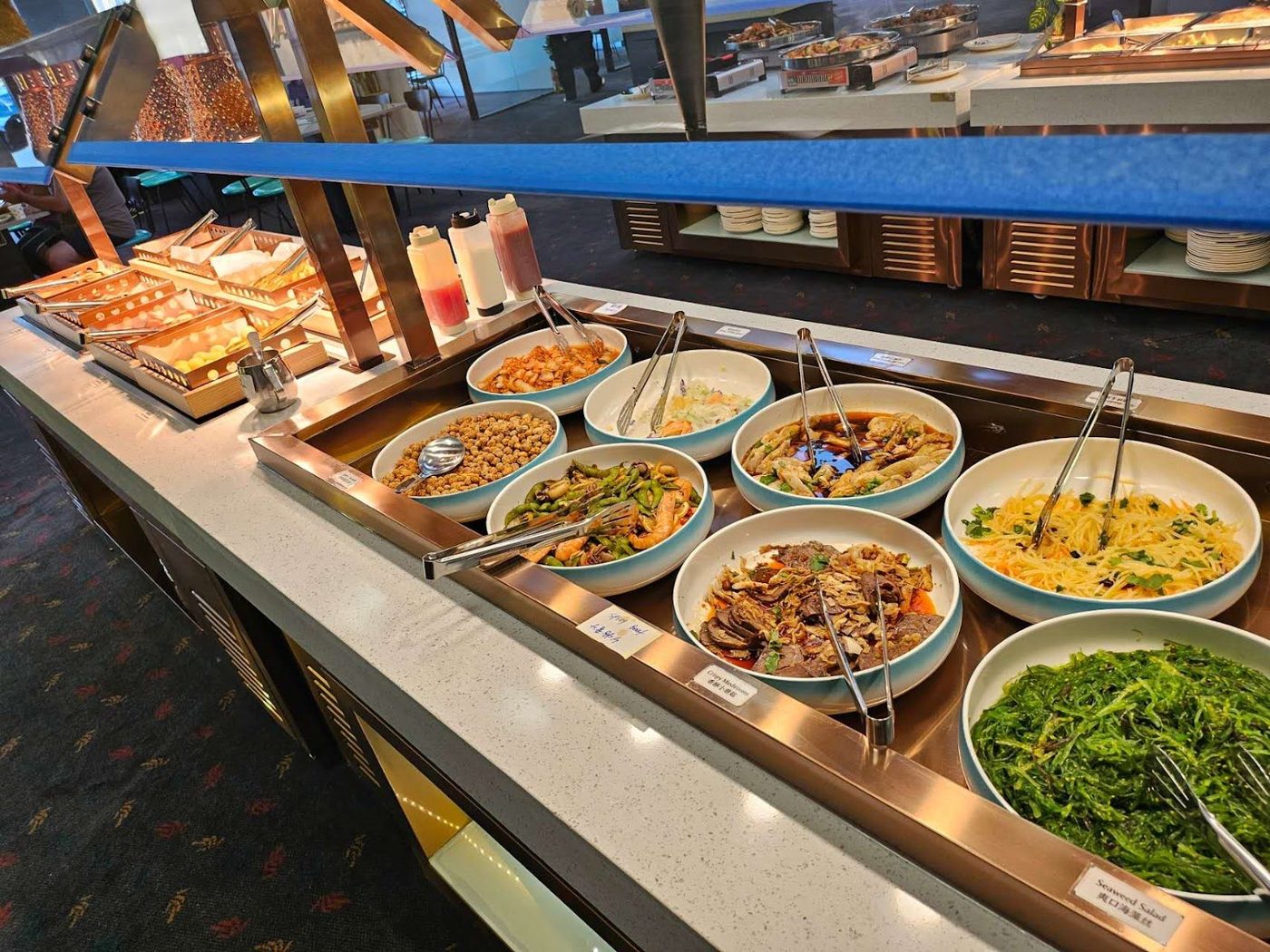 Hot kitchen dishes and fresh buffet bar